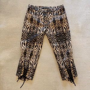 Roberto Cavalli zebra print corset knee pant